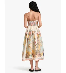 Zimmermann Tallow Tucked Bodice Midi Dress Nautical Map Size 2/AU 12 for rent on The Volte - image 4