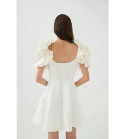 Aje Twyla Mini Dress Ivory Size AU 8 for rent on The Volte - image 3