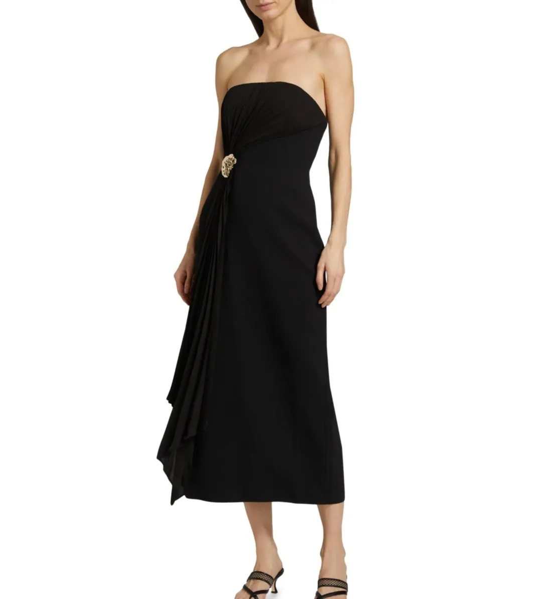 Acler Whitnell Bandeau Midi Black Dress Size AU 14 for rent on The Volte - main image