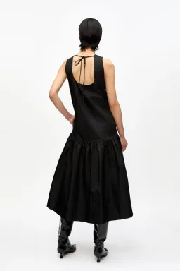 Ganni Duchesse Nylon Midi Dress Black Size 6  for rent on The Volte - image 2
