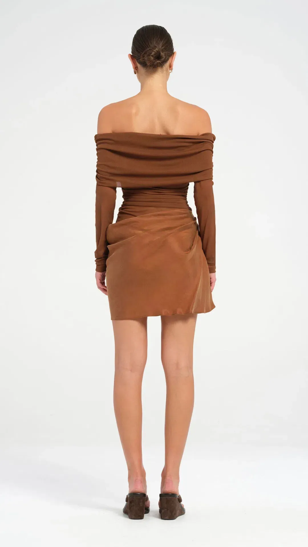 Benni Luca Mini Dress in Cocoa Size 8  for rent on The Volte - main image