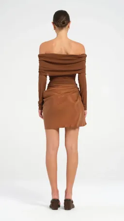 Benni Luca Mini Dress in Cocoa Size 8  for rent on The Volte - image 3