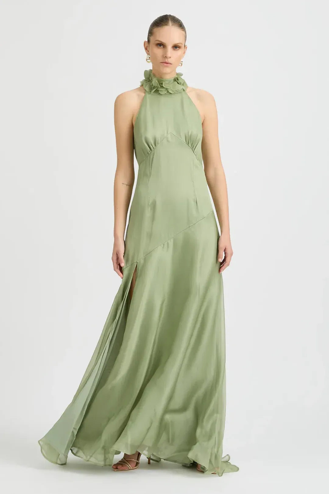 Sonya Moda Noelle Dress Maxi Green Moss Size AU 16 for rent on The Volte - main image