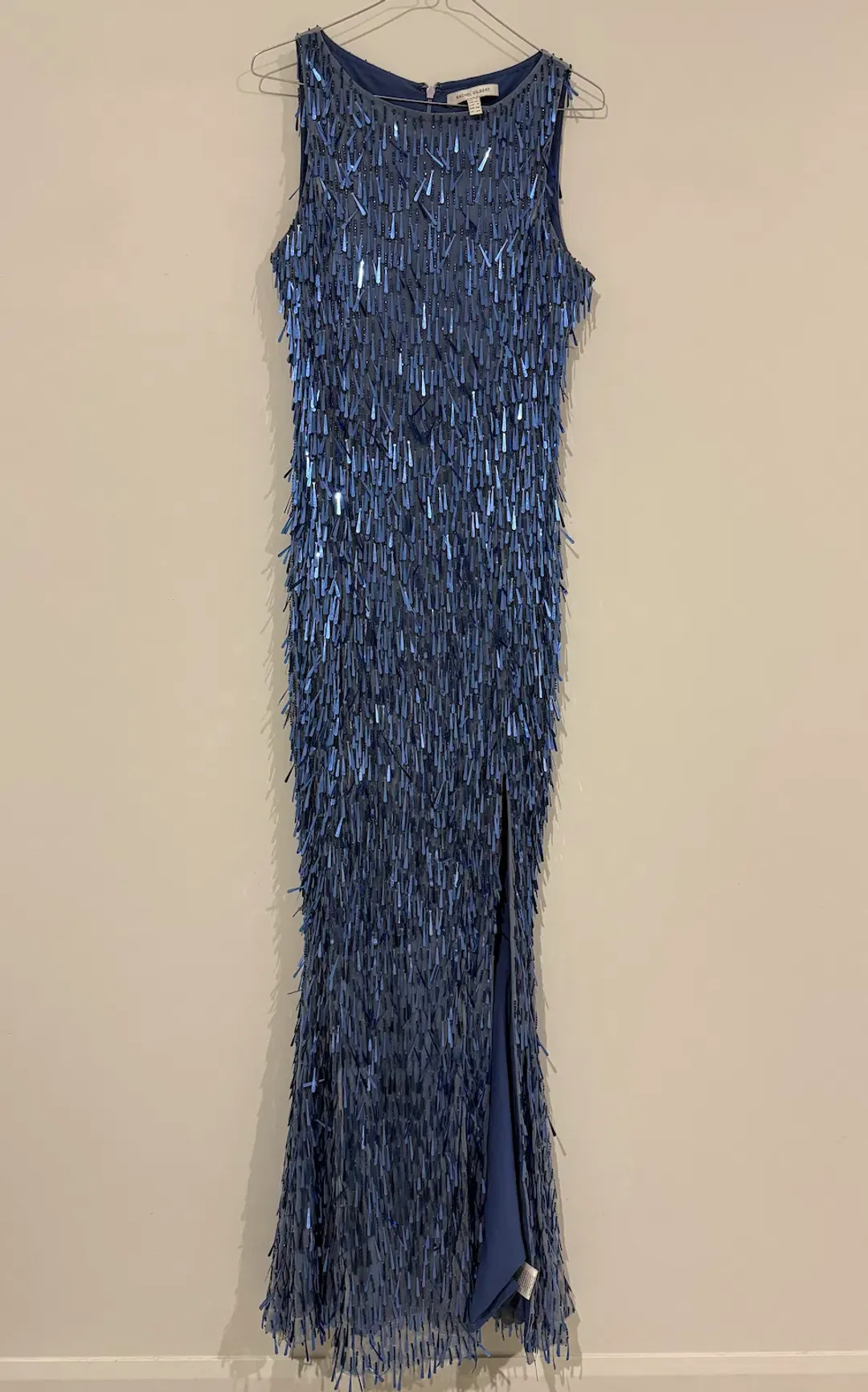 Rachel Gilbert Blue Embellished Gown Sequin Blue Size 10 for rent on The Volte - main image
