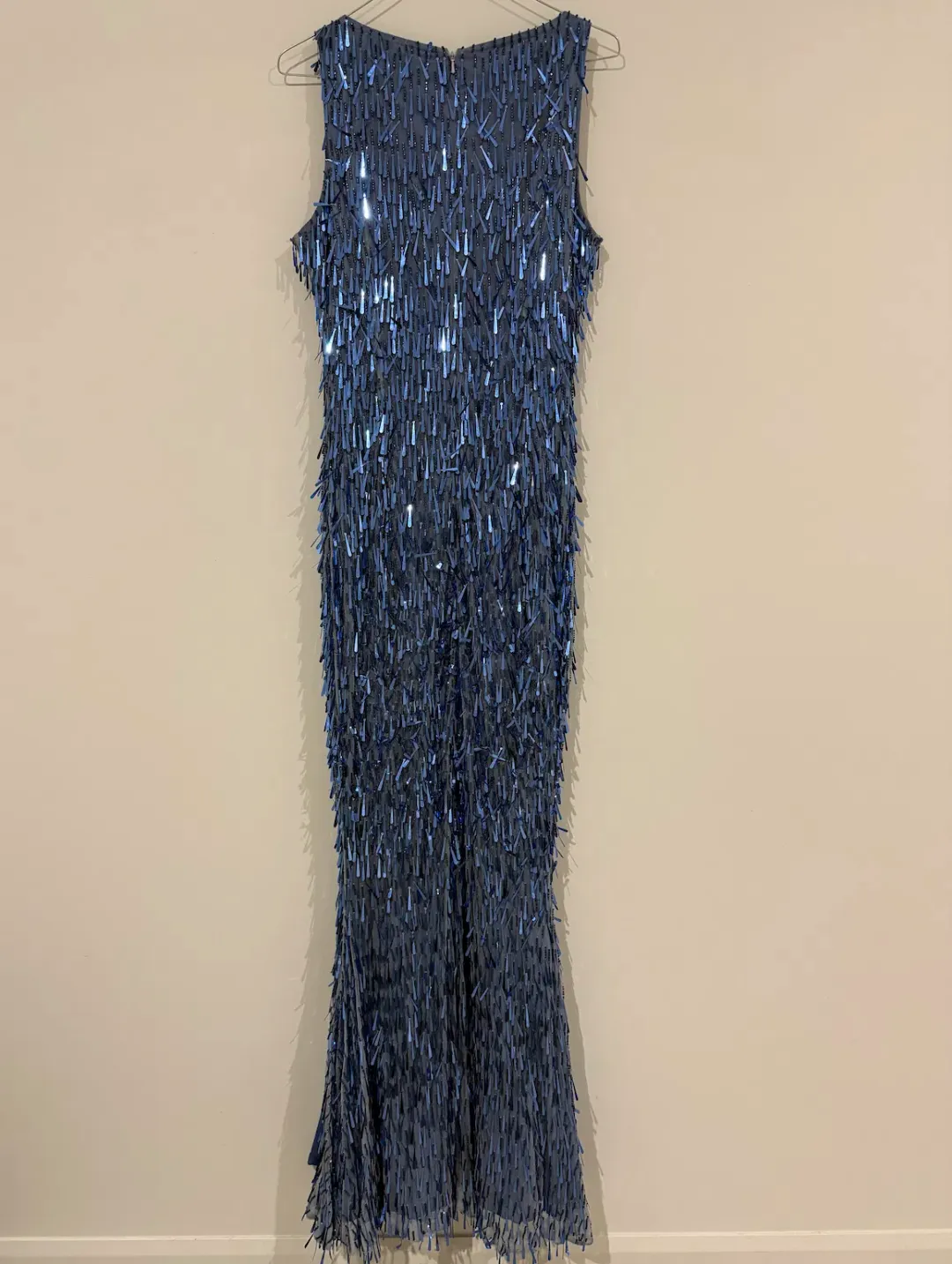 Rachel Gilbert Blue Embellished Gown Sequin Blue Size 10 for rent on The Volte - main image