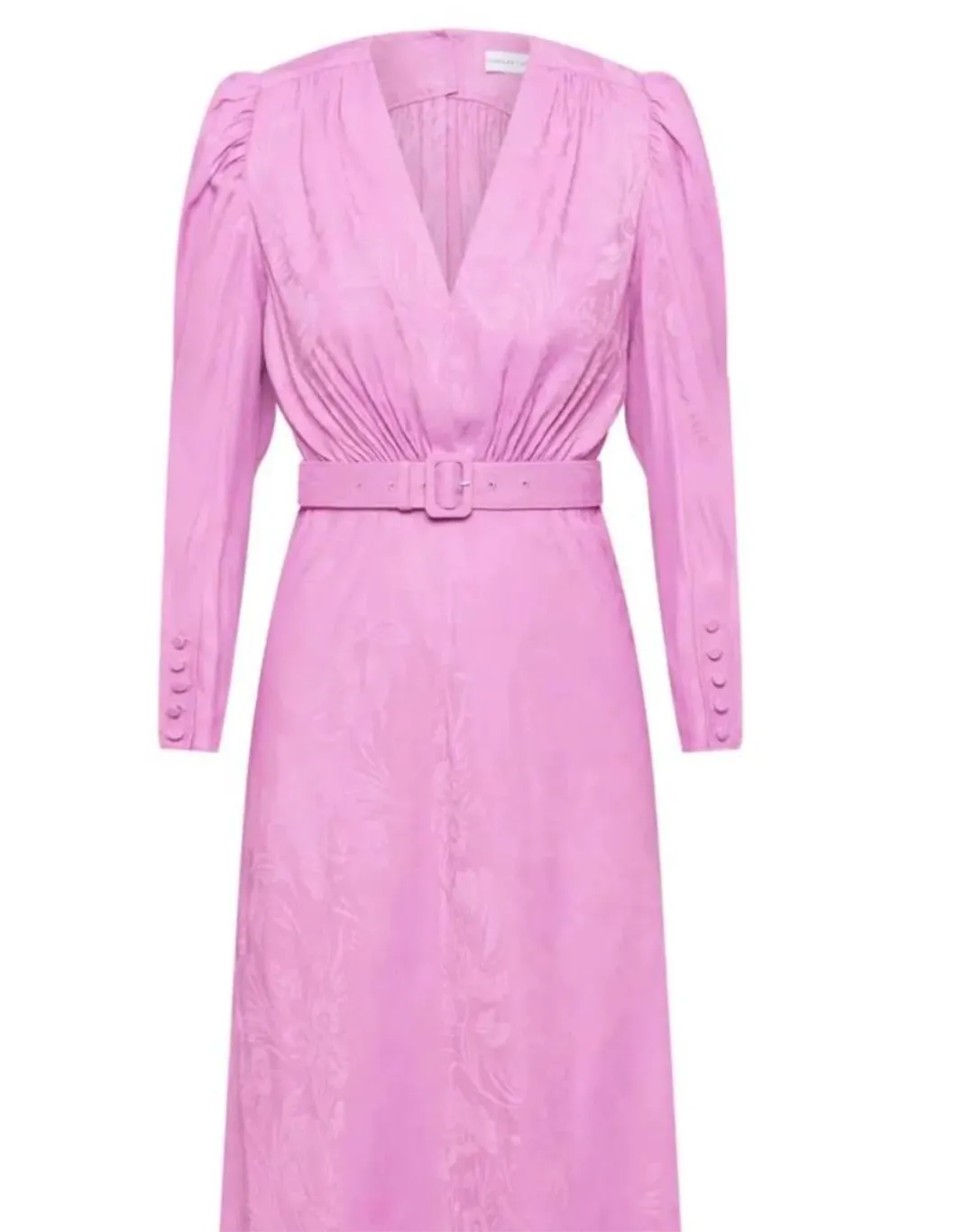 Scanlon Theodore Belted Orchid Midi Dress Pink Size 10 for rent on The Volte - main image