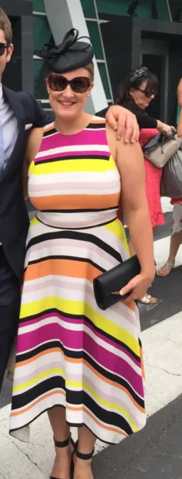 Veronika Maine Striped Halter Midi Dress Multi Size  12 for rent on The Volte - image 1