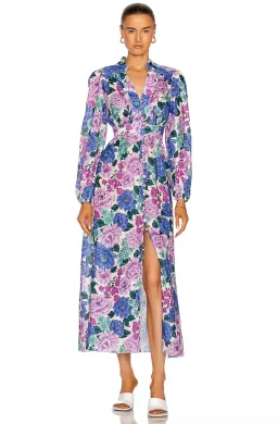 Zimmermann  Poppy Plunge Made Midi Dress in Multi Floral Size 14 for rent on The Volte - image 1