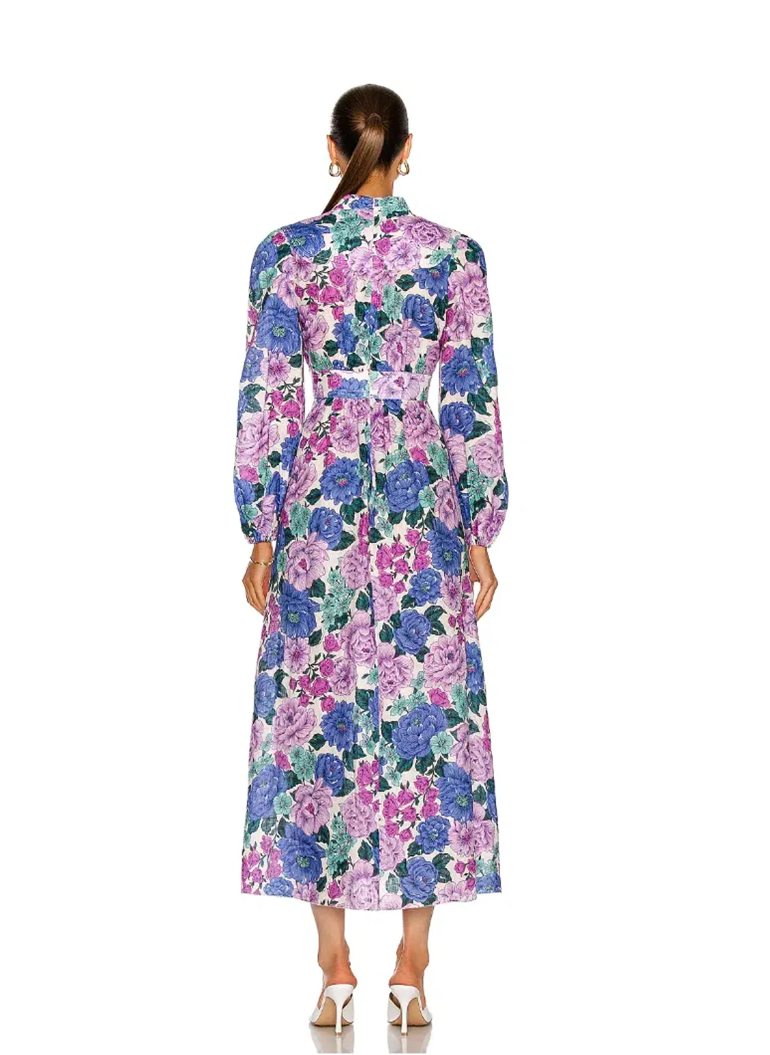 Zimmermann  Poppy Plunge Made Midi Dress in Multi Floral Size 14 for rent on The Volte - main image