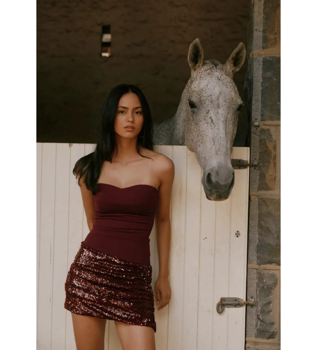 Ance Gria Anastasia Mini Dress Burgundy Size AU 8 for rent on The Volte - main image