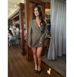Sir Sartoria Mini Dress in Chocolate Marle 10 for rent on The Volte - image 1