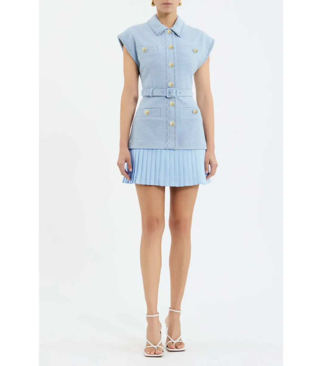 Rebecca Vallance Jonie Mini Dress Pale Blue Size 8 for rent on The Volte - main image