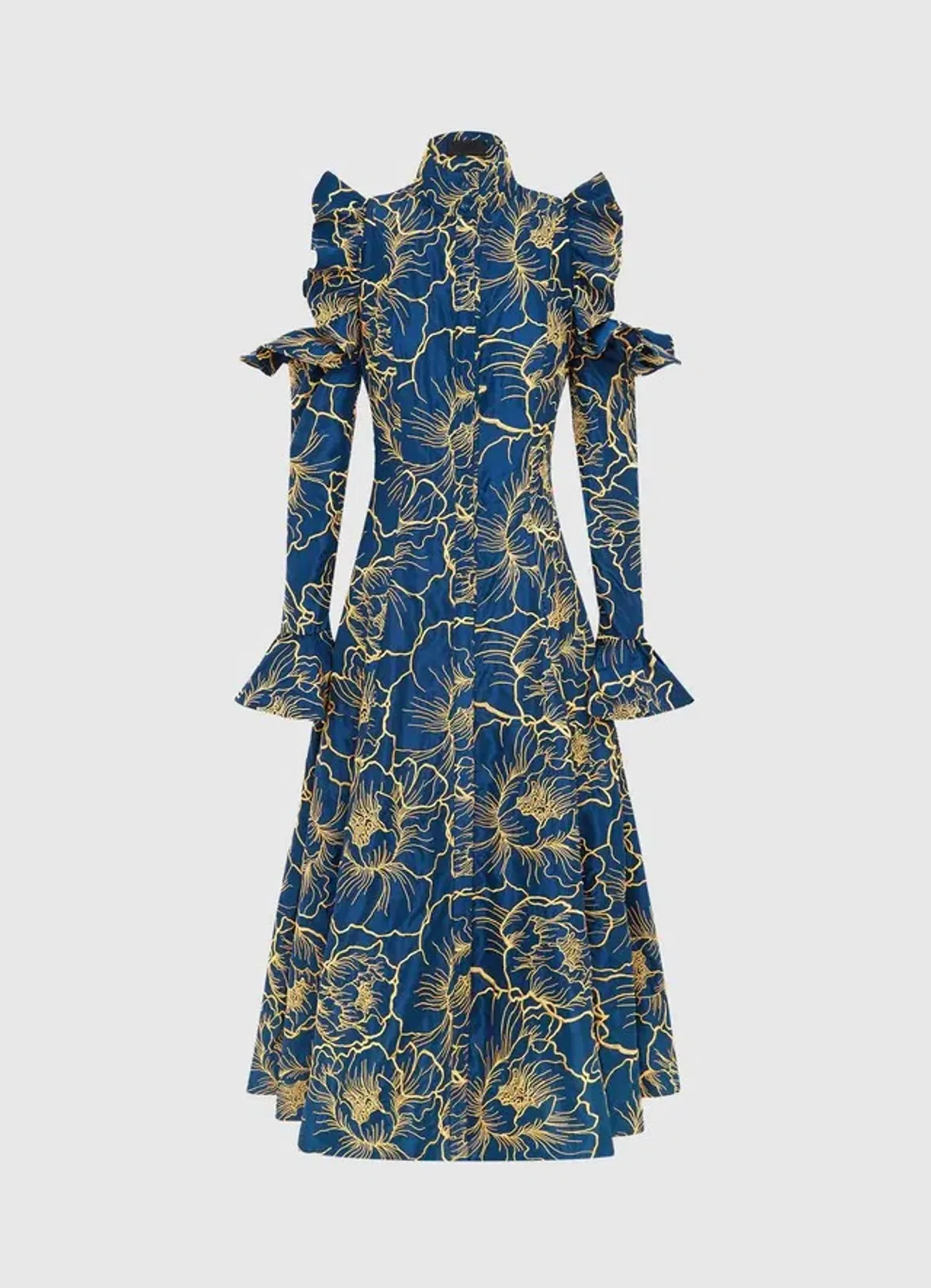 Leo Lin Ezra Midi Dress Marine Blue Size 8 for rent on The Volte - main image