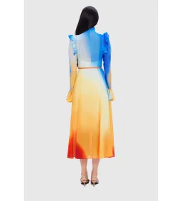Leo Lin Multicolour Katrina Butterfly Sleeve Midi Dress – Enigma Size AU 10 for rent on The Volte - image 3