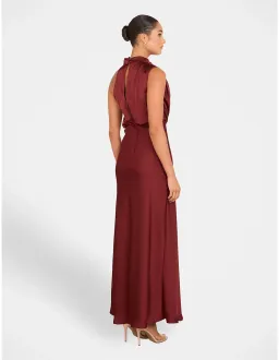 Pilgrim Otillie High Neck Gown Burgundy Size AU 14 for rent on The Volte - image 3