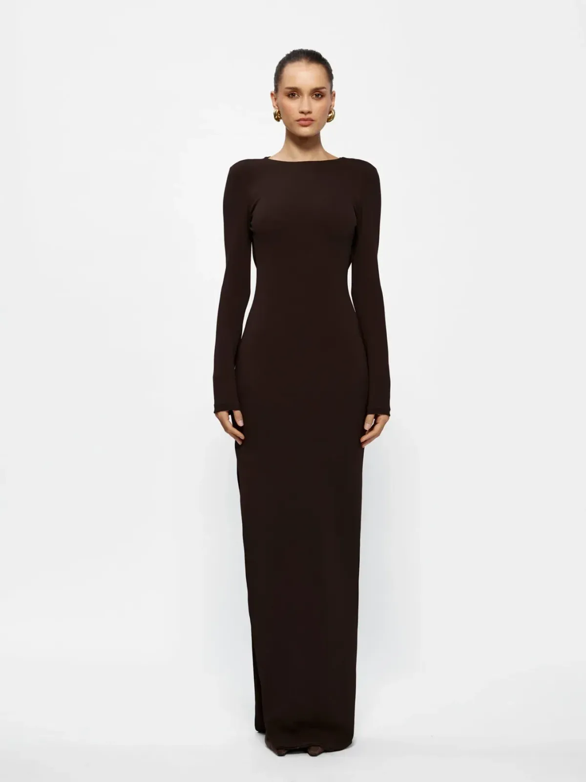 Effie Kats Indie Gown in Coffee Size 6 for rent on The Volte - main image