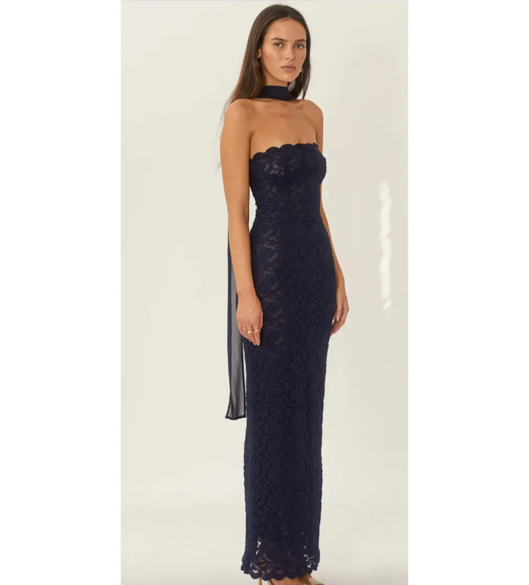 Arcini Ori Meredith Navy Maxi Dress Size XS/AU 6 for rent on The Volte - main image