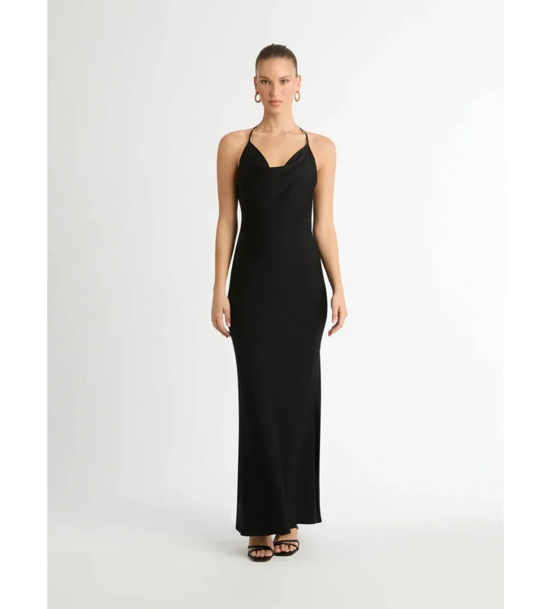 SHEIKE Ivy Draped Maxi Dress in Black Size AU 10 for rent on The Volte - main image