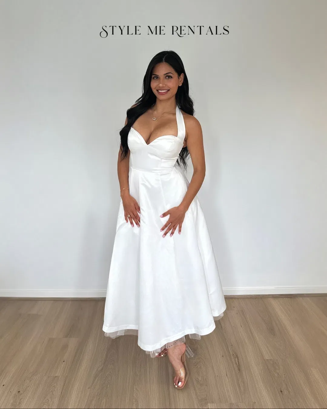 Calia Collection Audry Midi Dress White Size 6 for rent on The Volte - main image