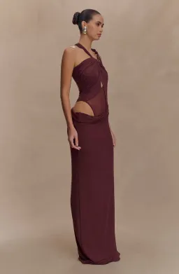 Meshki Edwina Knotted Mesh Maxi in Brown Size 8/S for rent on The Volte - image 3