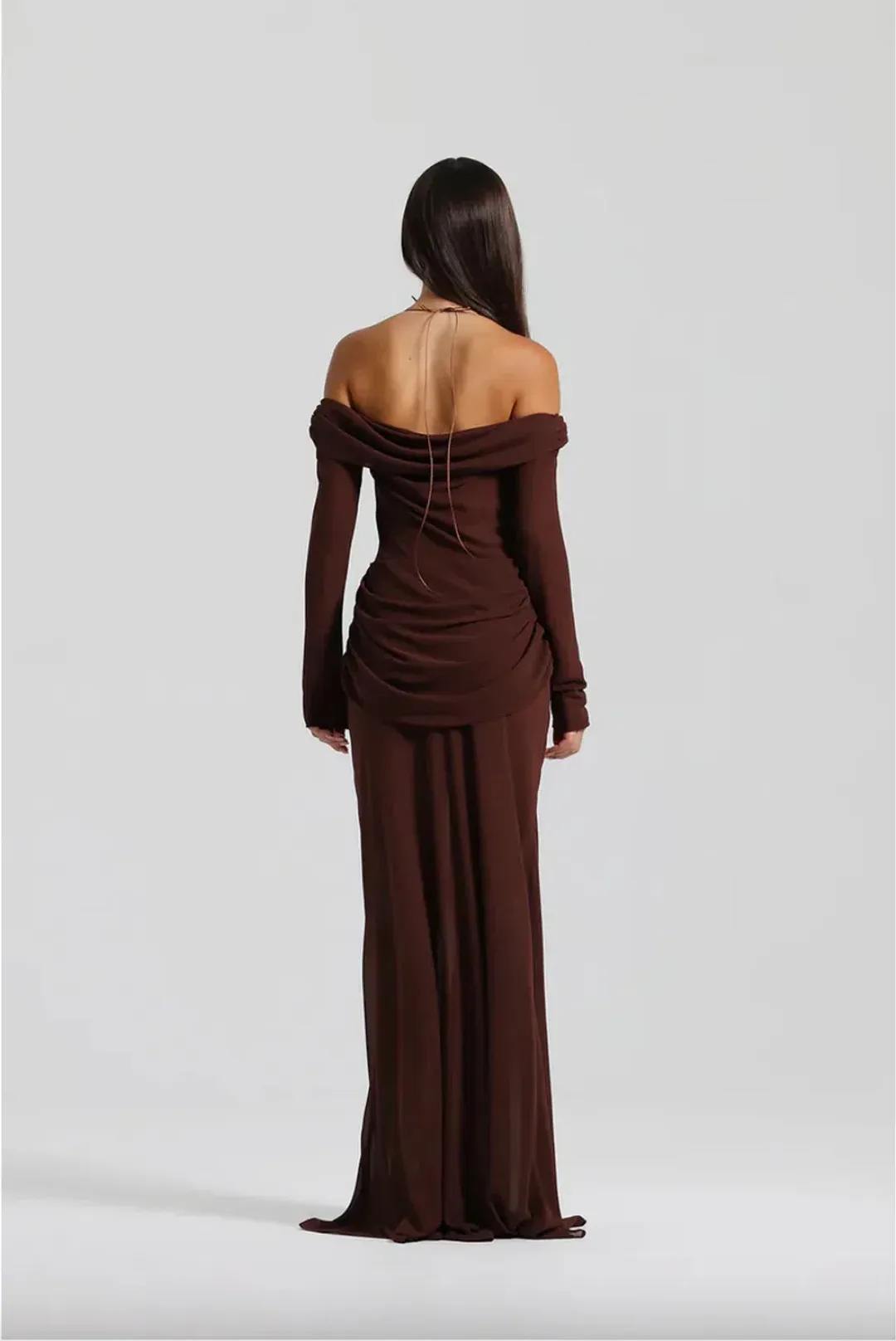 Natalie Rolt Emily Gown in  Espresso Size AU  8 for rent on The Volte - main image