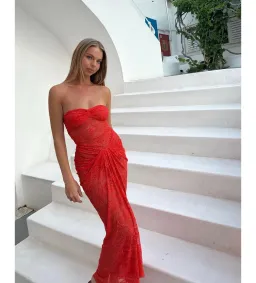 Natalie Rolt Naomi Dress in Red Size 0 / AU 6 for rent on The Volte - image 2