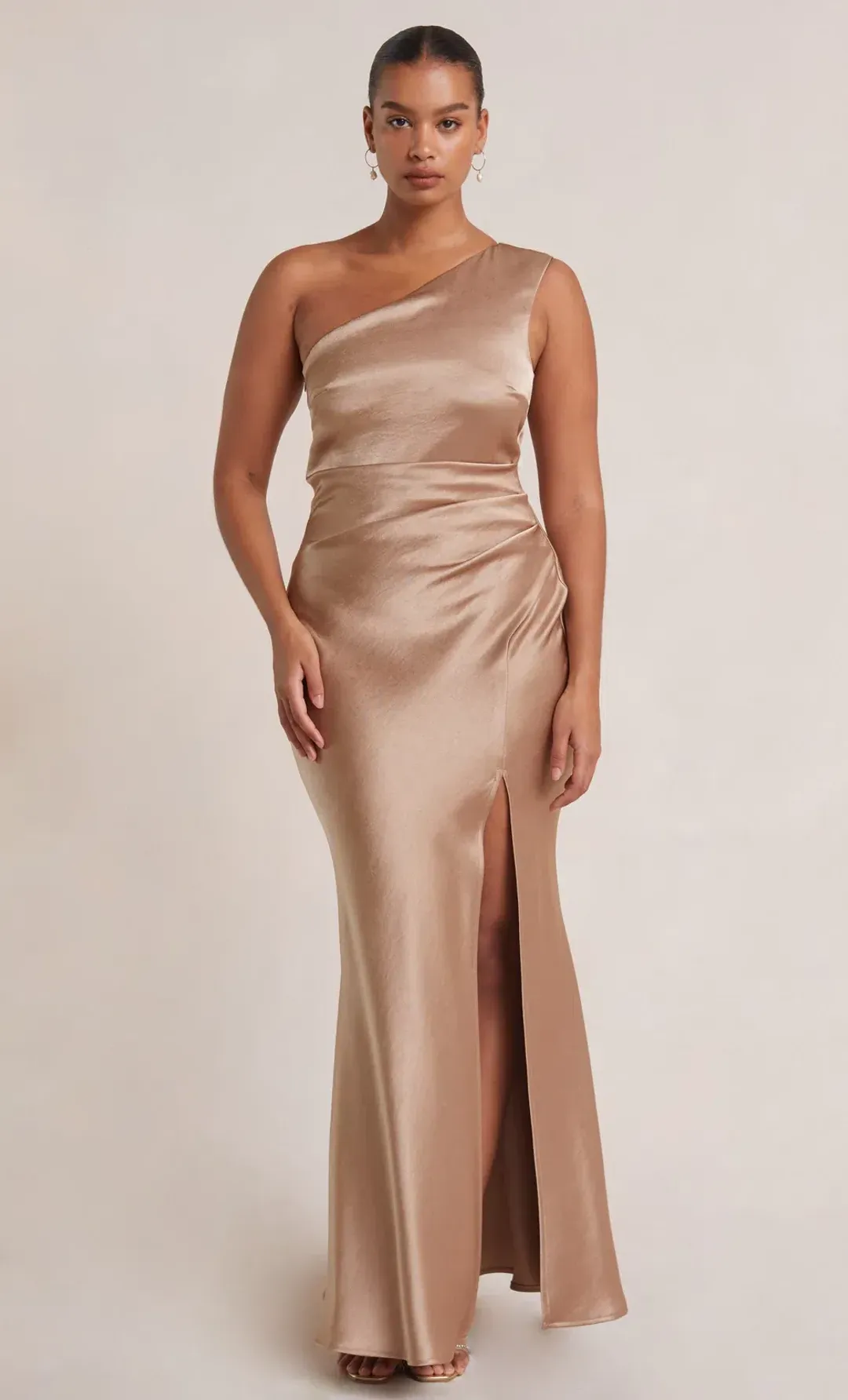 bec and bridge dreamer asym dress in gold size 6 for rent on The Volte - main image
