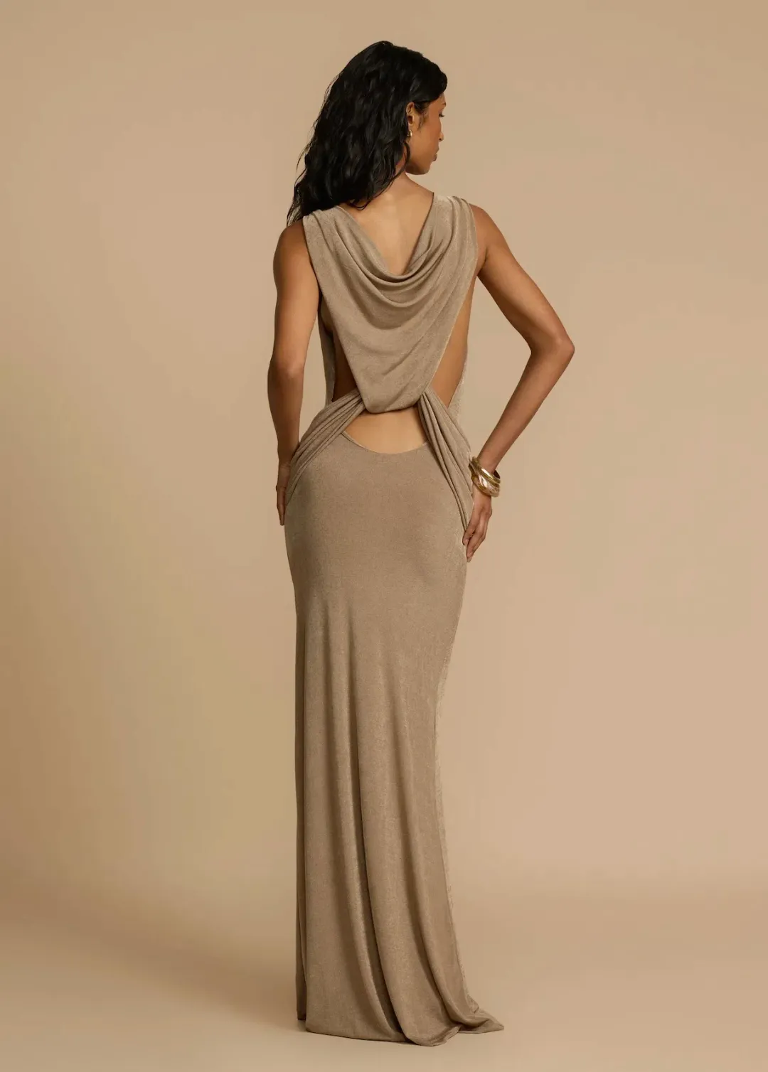 Arcina Ori Matisse Maxi Dress in Metallic Malt Hue Size 8 for rent on The Volte - main image