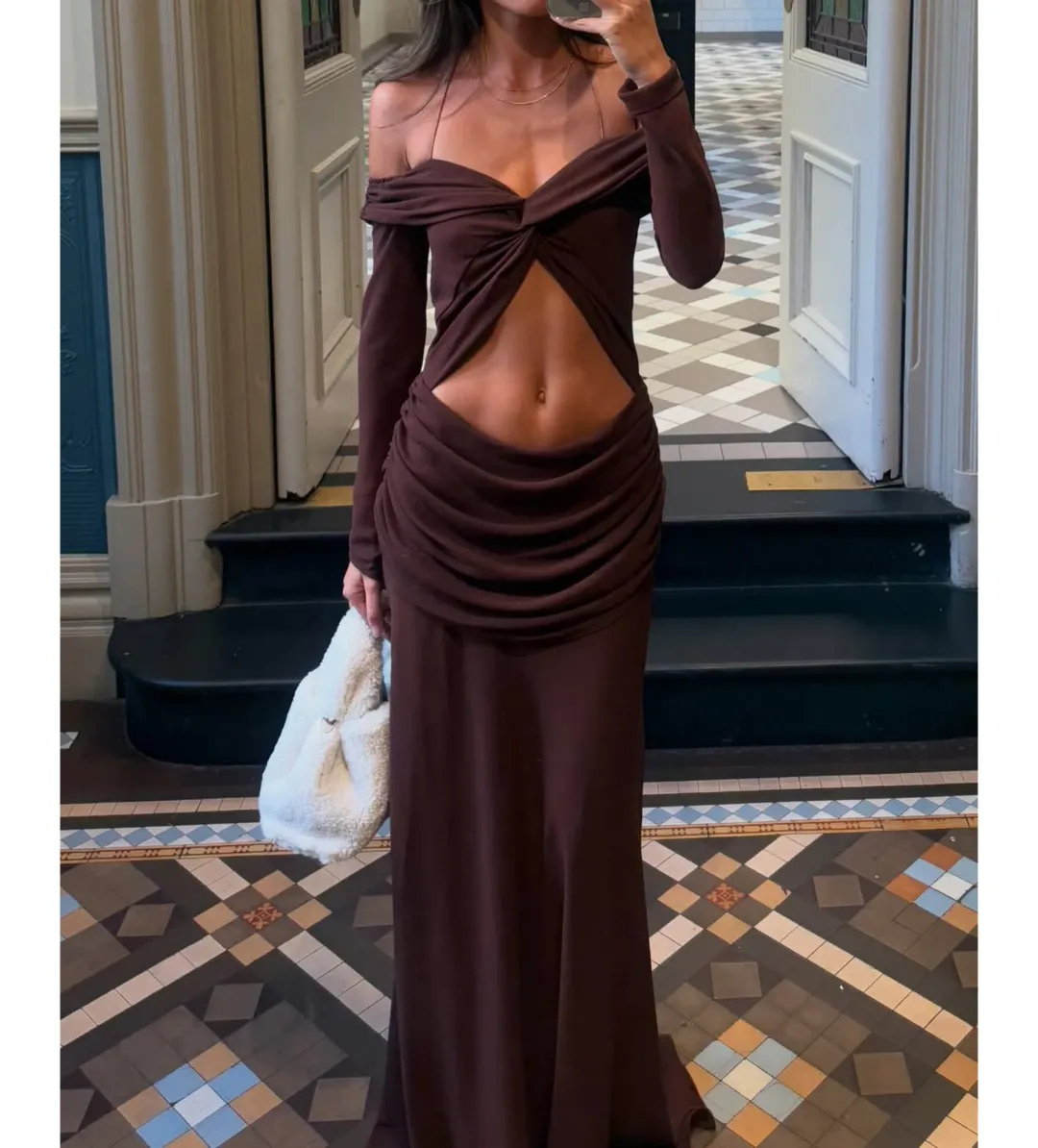 Natalie Rolt Emily Gown Espresso Size 1 / AU 8 for rent on The Volte - main image