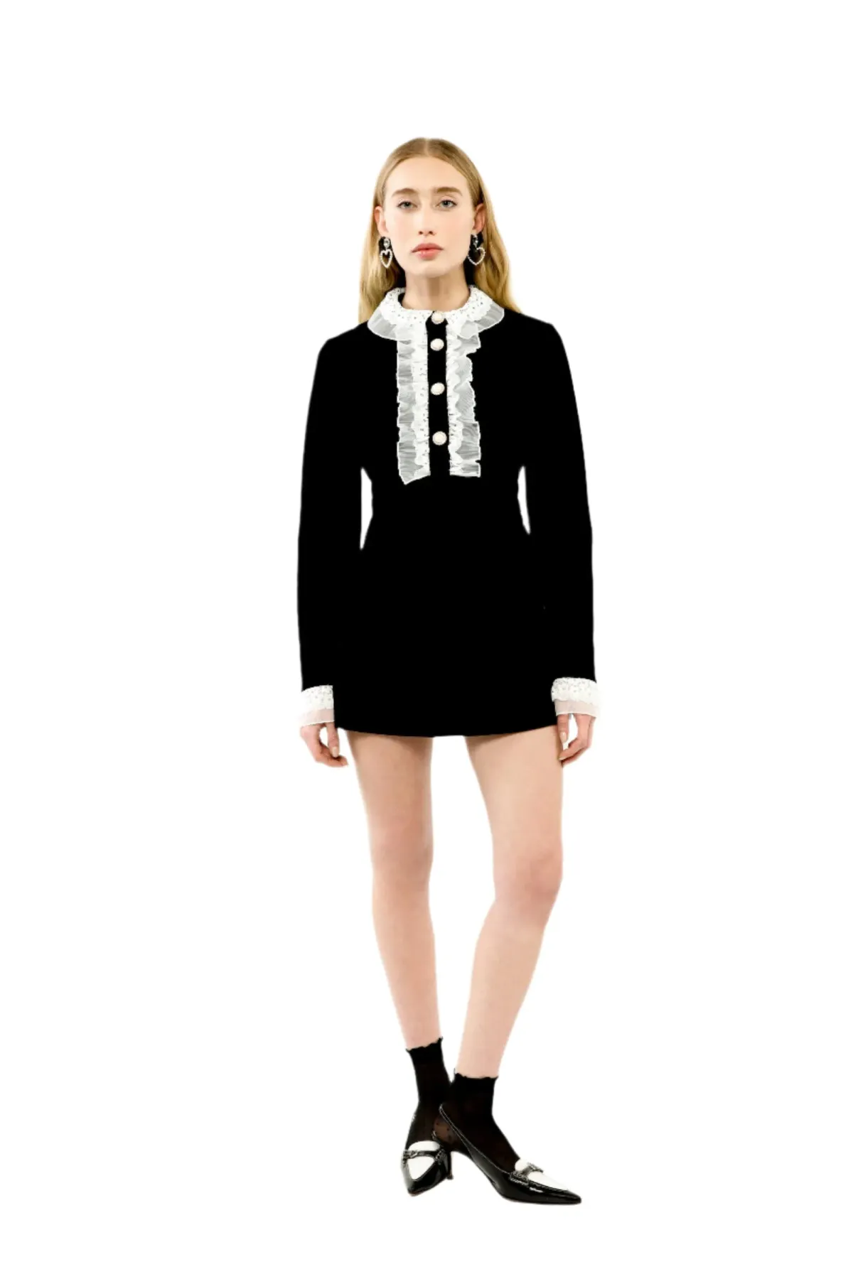 ALICE By Alice McCall Wednesday Dress Black/White Size 10 for rent on The Volte - main image