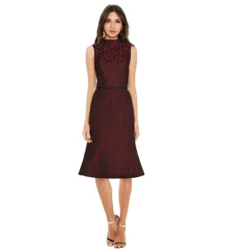 Camilla and Marc Monochrome Knee-Length Dress Burgundy Print Size AU 12 for rent on The Volte - image 1