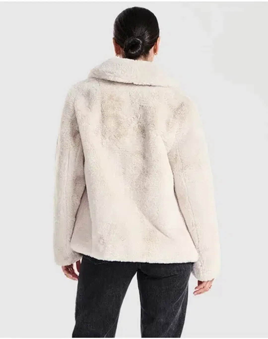 Ena Pelly Marni Faux Fur Jacket Bone Size AU 12 for rent on The Volte - main image