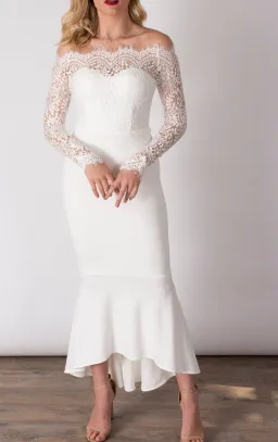 Miss Holly Diana Lace Dress White Size 8 for rent on The Volte - image 1