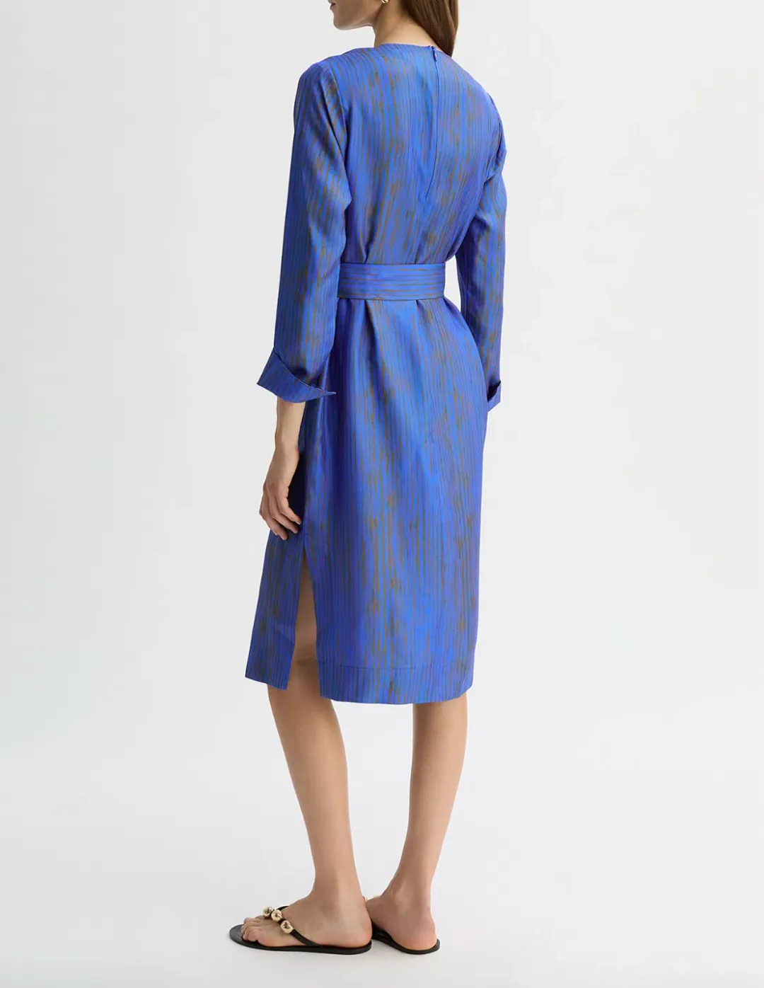 Willow Martina Silk Midi Dress in Blue Print Size AU 12 for rent on The Volte - main image