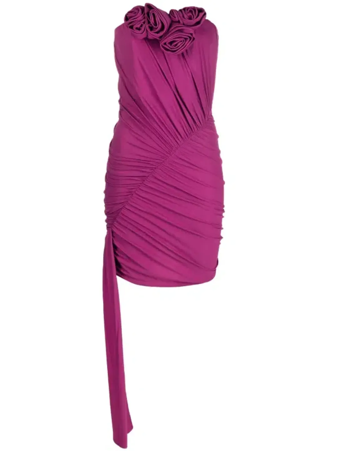 Magda Butrym Strapless Violet Sash Mini Dress Pink  Size S/Au 8  for rent on The Volte - main image