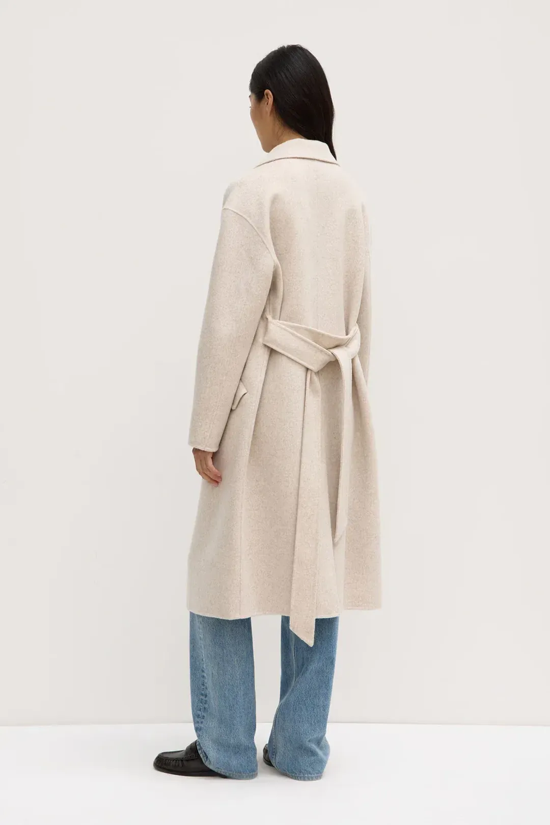 Assembly Label Sadie Single Breasted Wool Coat Oat Marle Cream Size 10 for rent on The Volte - main image