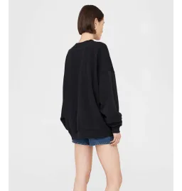 Anine Bing Miles Letterman Oversized Sweatshirt Black Size 12 for rent on The Volte - image 2