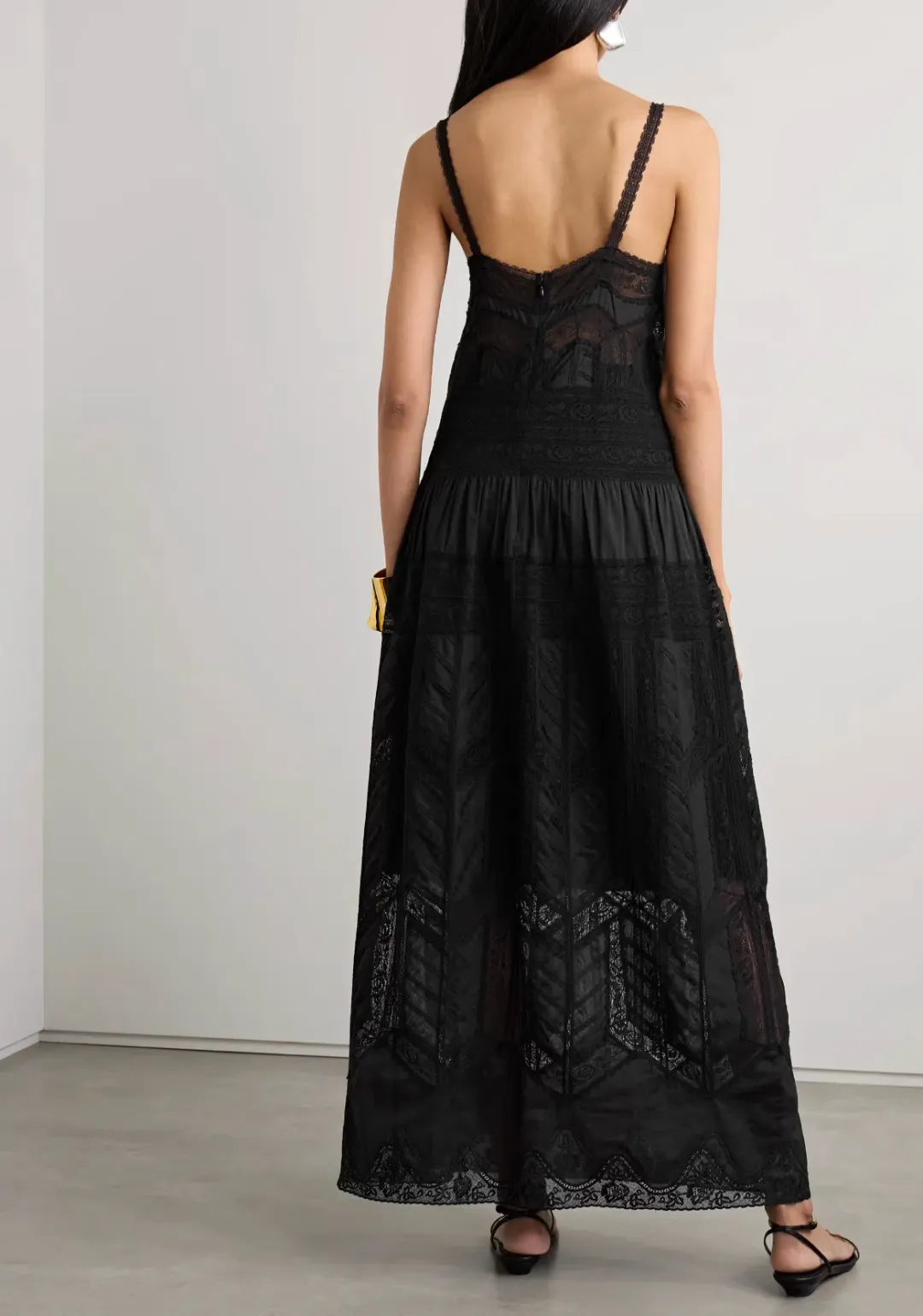 Zimmermann Halliday Lace Trim Slip Dress Black Size 3 / AU 14 for rent on The Volte - main image