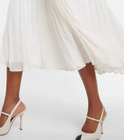 Self Portrait Sequined Bouclé Midi Dress in Cream Size 10 for rent on The Volte - image 4