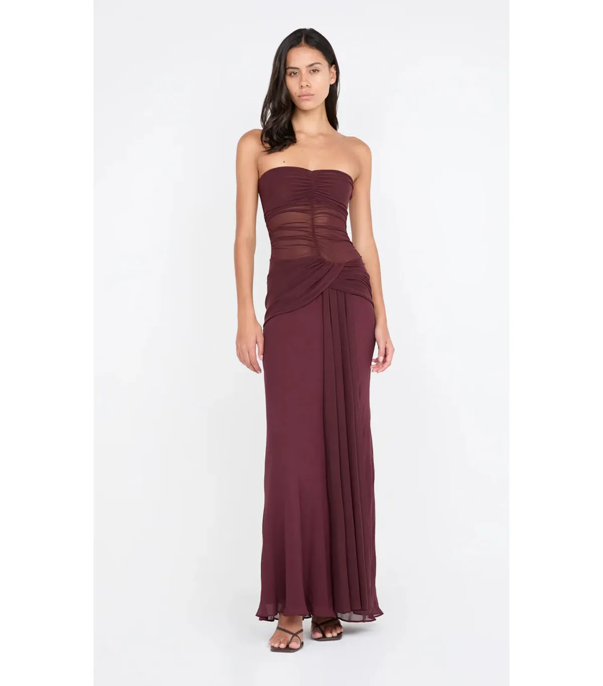 Bec & Bridge Noemi Strapless Maxi Dress in Plum Size AU 8  for rent on The Volte - main image