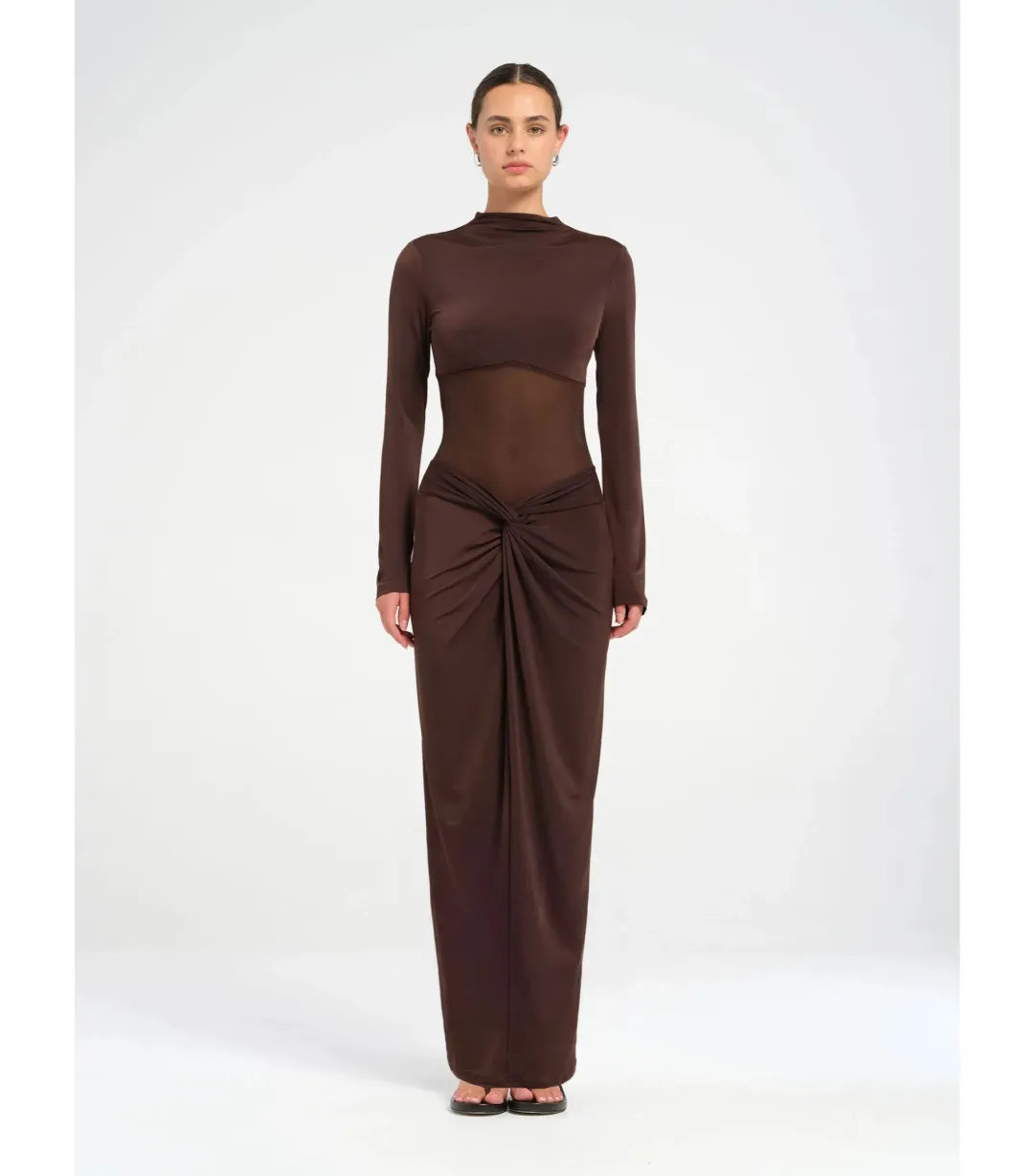 Benni Dora Maxi Dress Chocolate Size 8 for rent on The Volte - main image