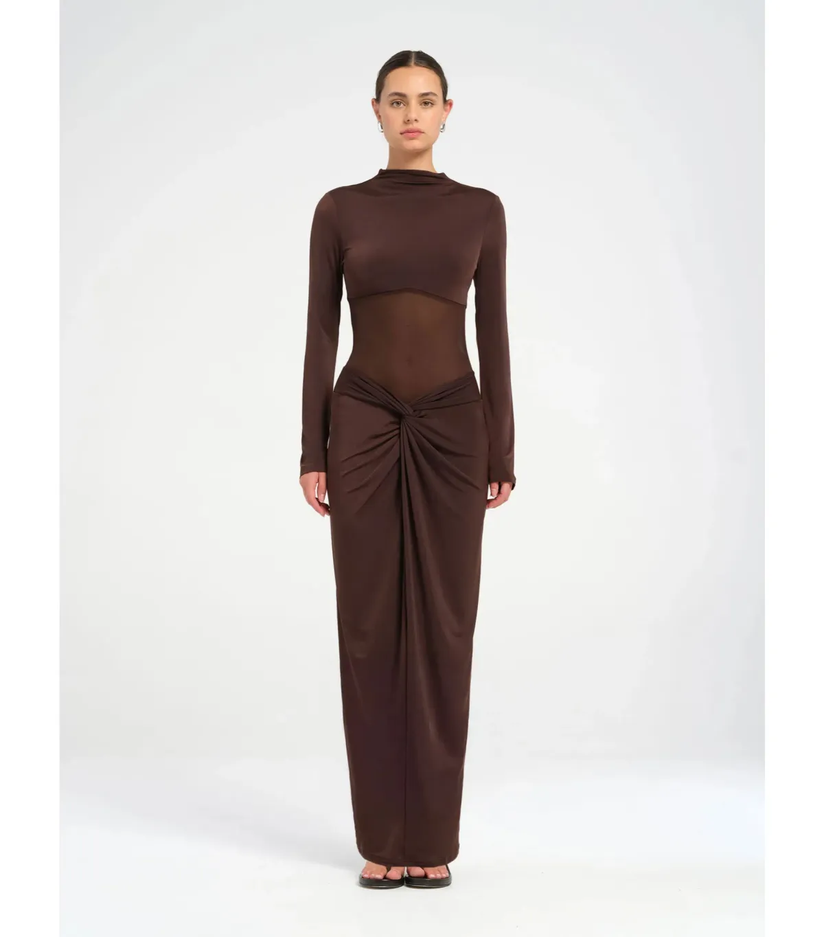 Benni Dora Maxi Dress Chocolate Size 8 for rent on The Volte - main image