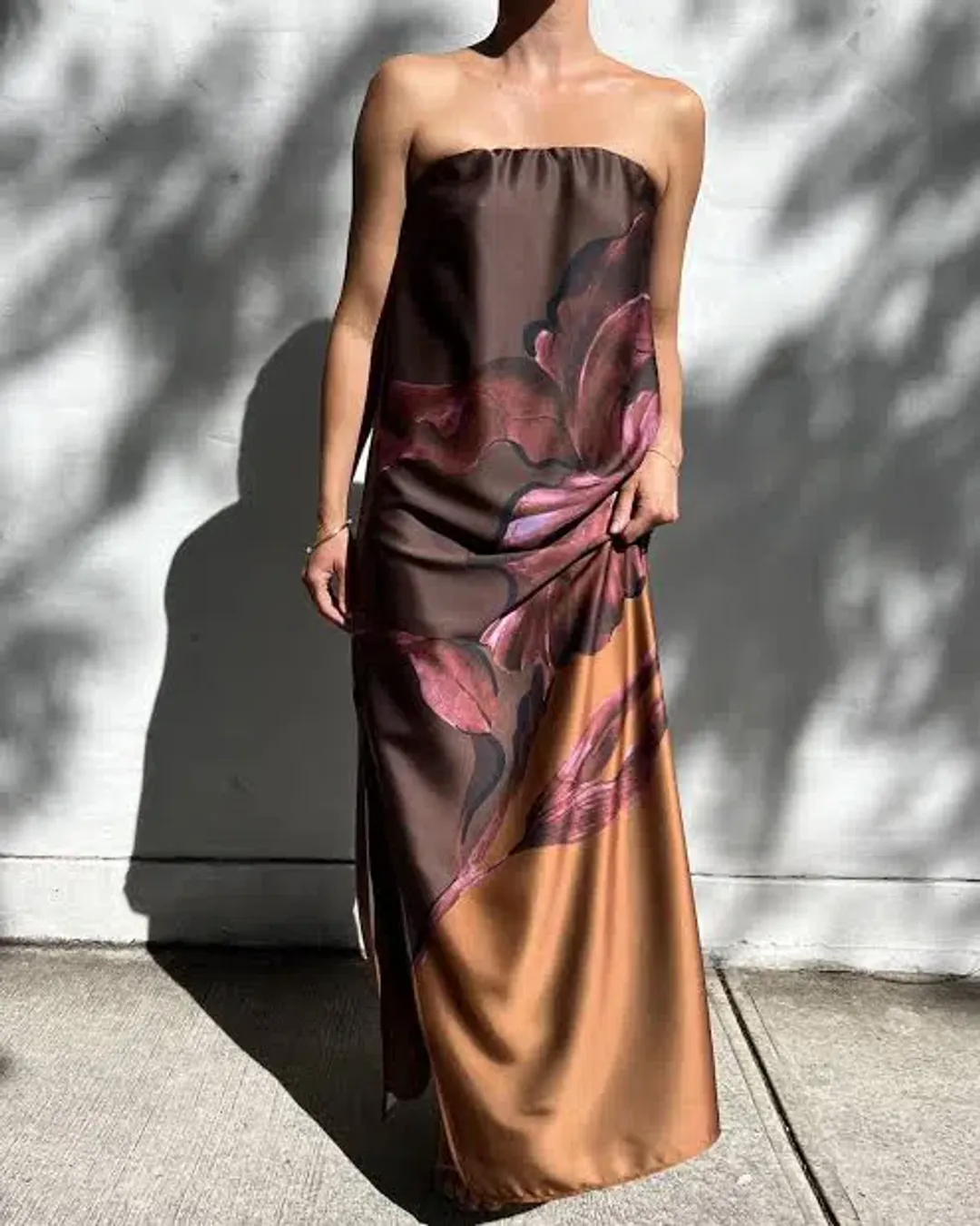 Pasduchas Moon Flower Column Midi Dress Fudge Size 8 for rent on The Volte - main image