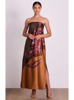 Pasduchas Moon Flower Column Midi Dress Fudge Size 8 for rent on The Volte - image 1