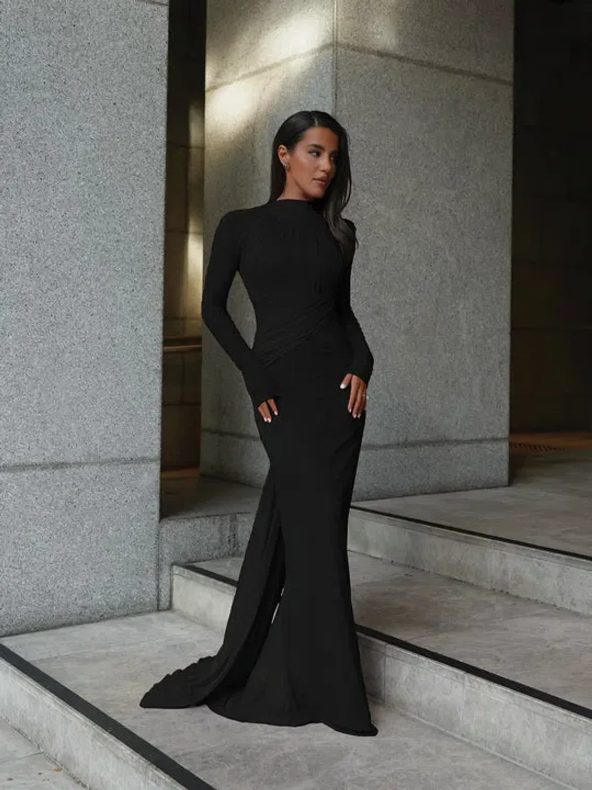 Effie Kats Monaco Gown Maxi Black Size AU 8 for rent on The Volte - main image