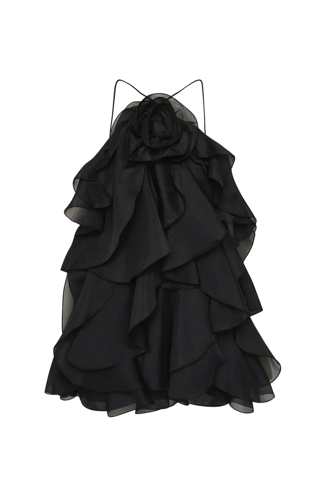 Aje Pandorea Layered Mini Dress Black Size 10 for rent on The Volte - main image