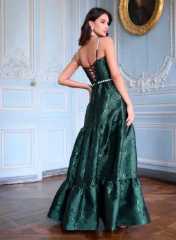 V Chapman Lucetta Dress in Emerald Baroque Floral Size 8 for rent on The Volte - image 2
