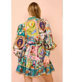 Alemais Evergreen Mini Dress In Multi Print Size 10 for rent on The Volte - image 6
