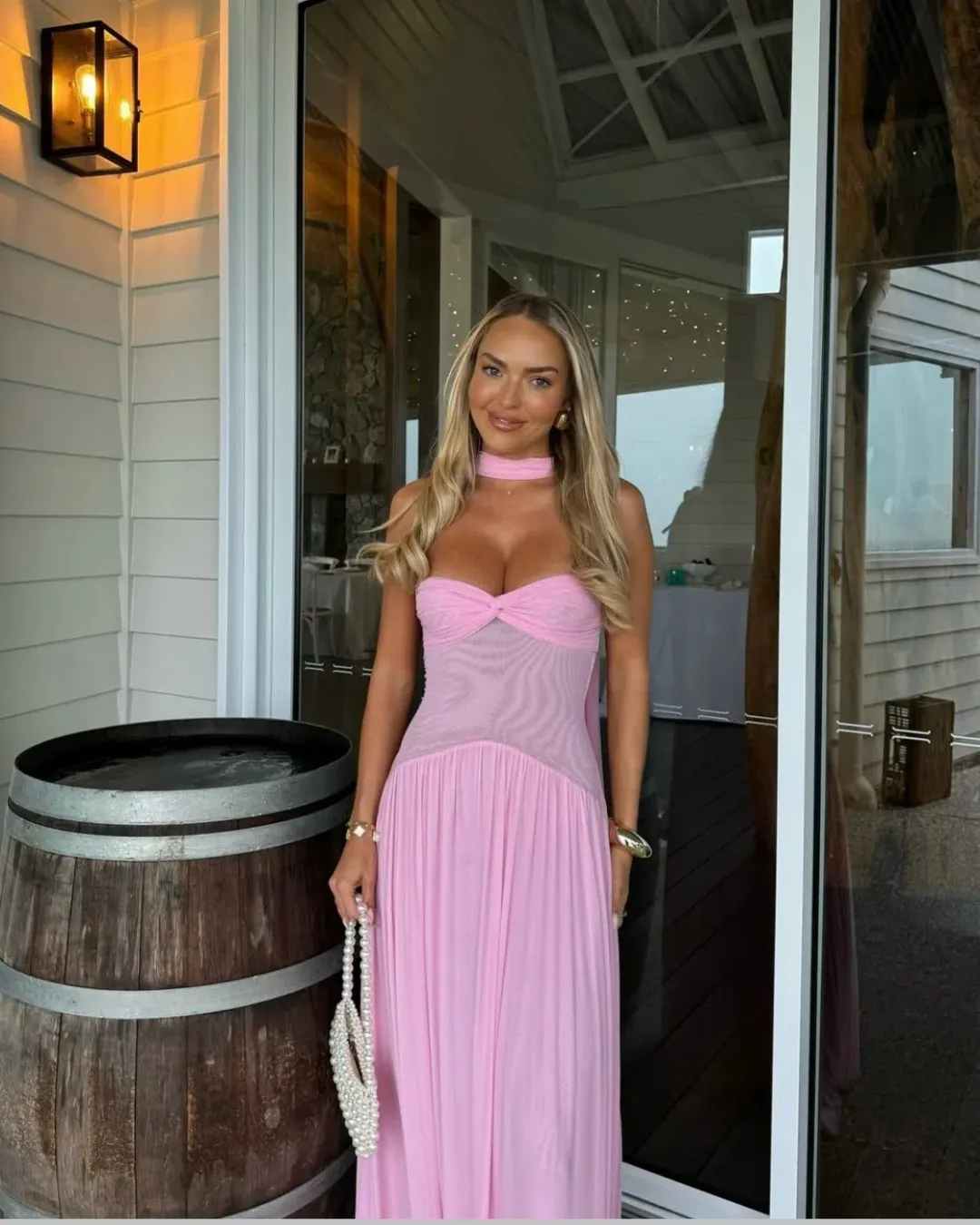 Raphaella Santana Ophelia Maxi Dress Pink Size AU8 for rent on The Volte - main image