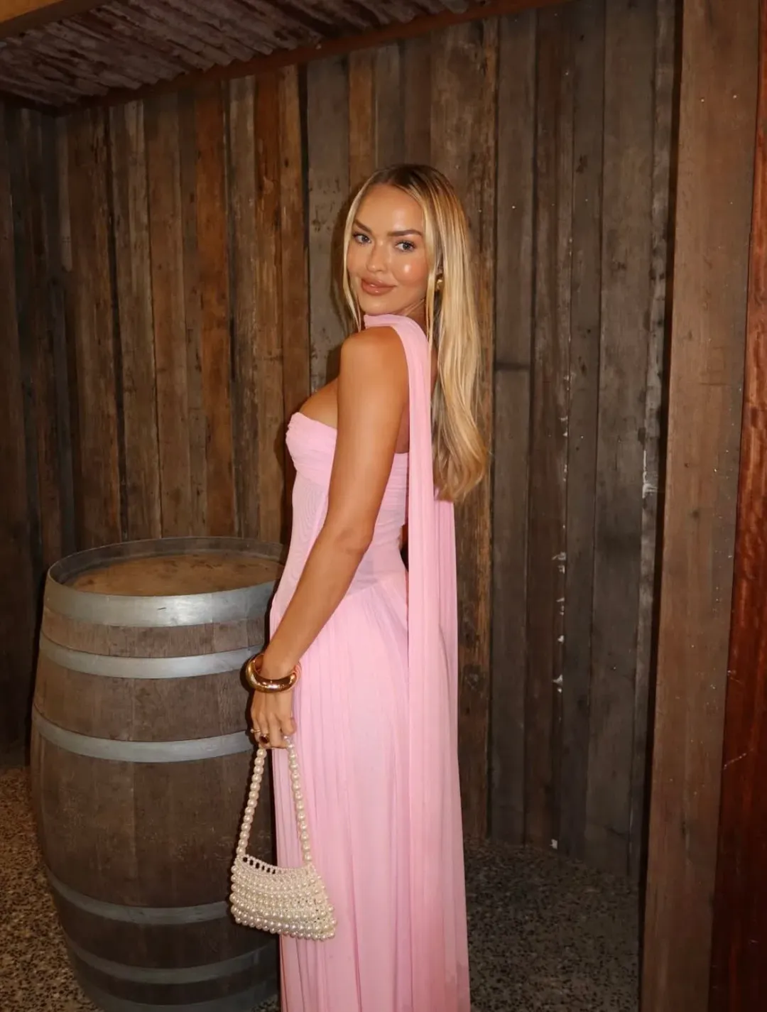 Raphaella Santana Ophelia Maxi Dress Pink Size AU8 for rent on The Volte - main image